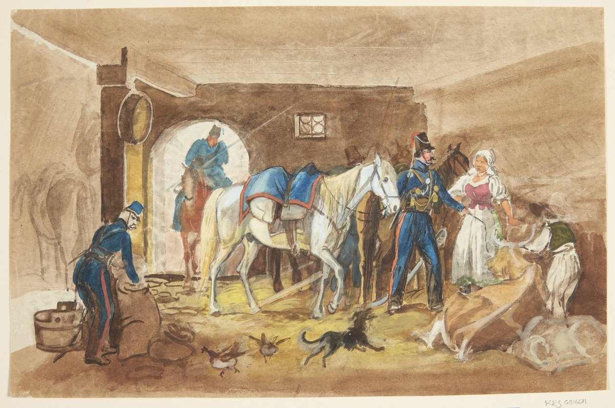 Cavalrymen in a Stable by Johann Adam Klein