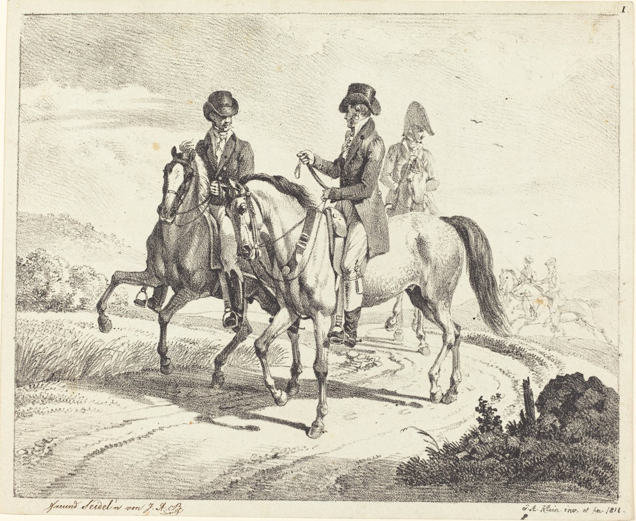 Outing on Horseback by Johann Adam Klein