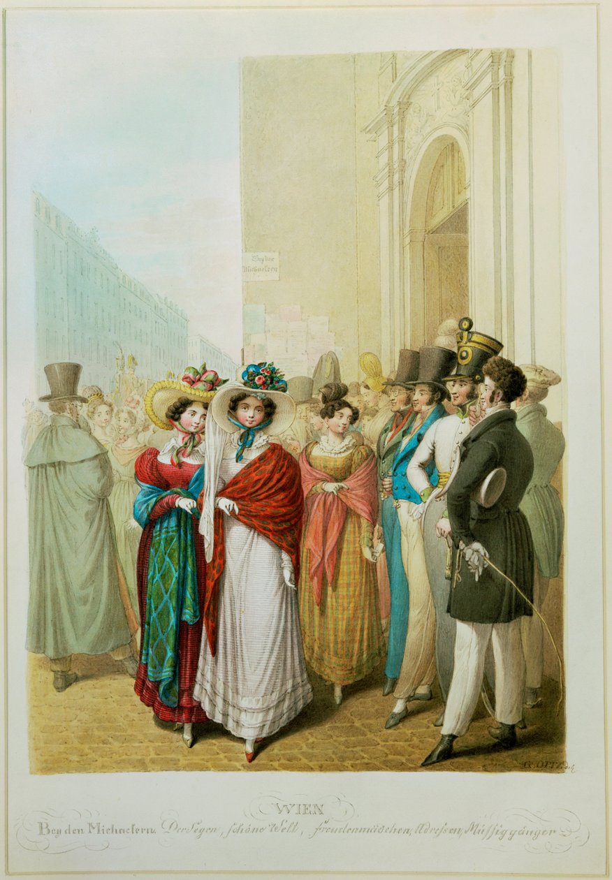 At the Michaelerplatz, Prostitutes, Idlers by Johann Adolph Opitz