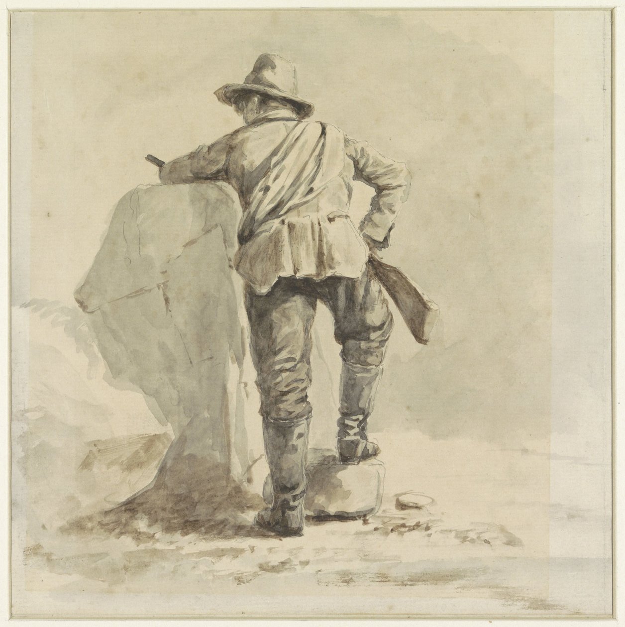 Resting Boy, Seen from the Back by Johann Bernard Klombeek
