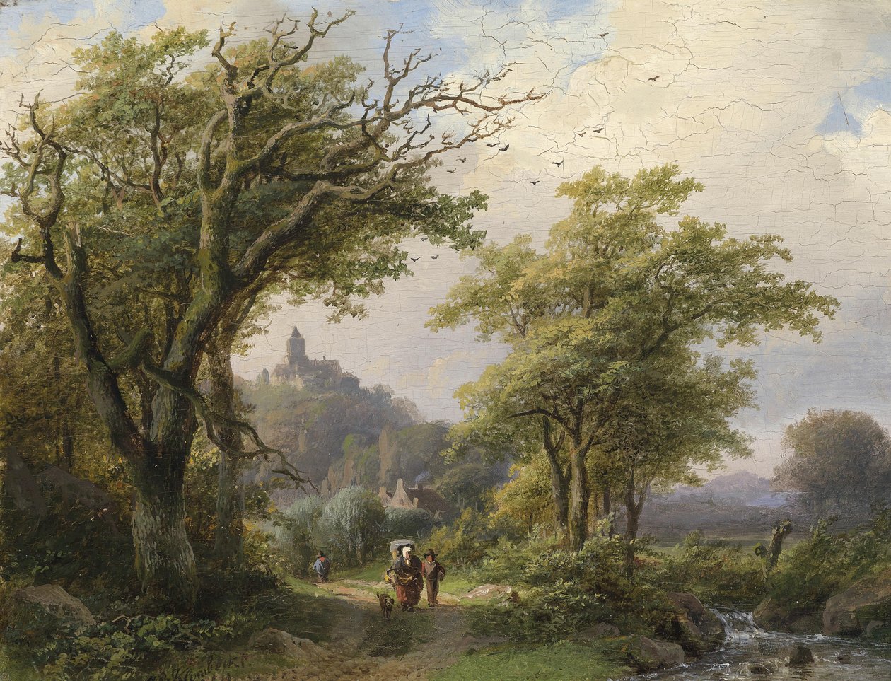 Wanderer by the Stream by Johann Bernhard Klombeck