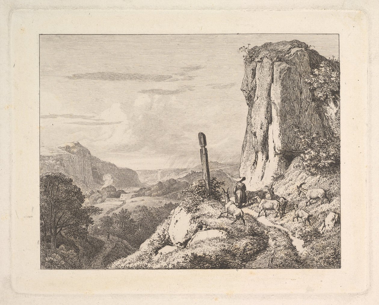 Young Woman with Six Goats by Johann Christian Erhard