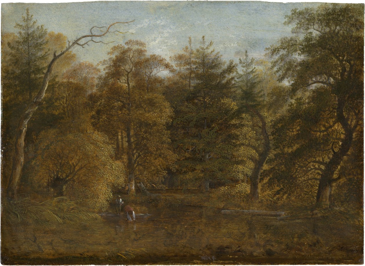 Forest Landscape with a Pond by Johann Christian Klengel