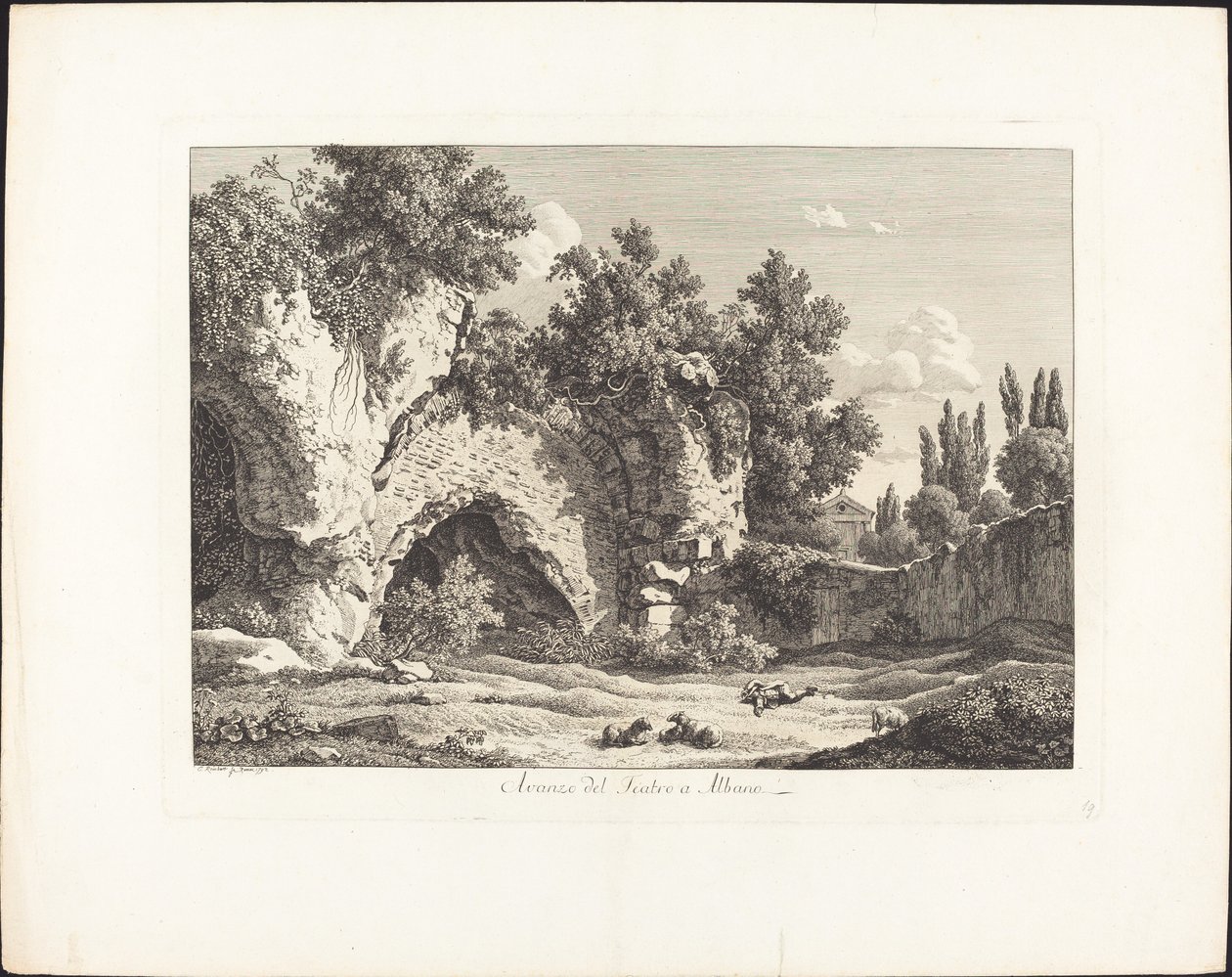 Remains of the Theatre in Albano by Johann Christian Reinhart
