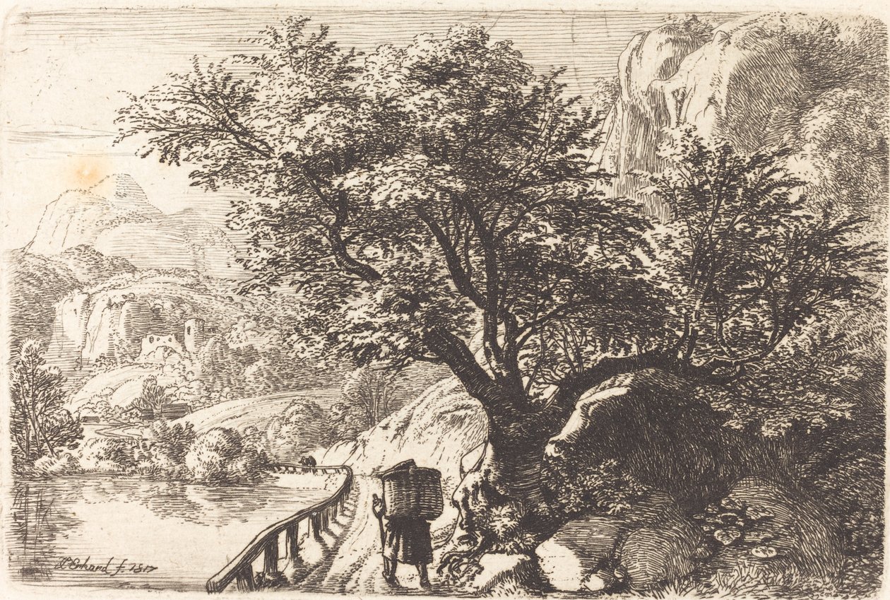 Peasant Walking along a River by Johann Christoph Erhard