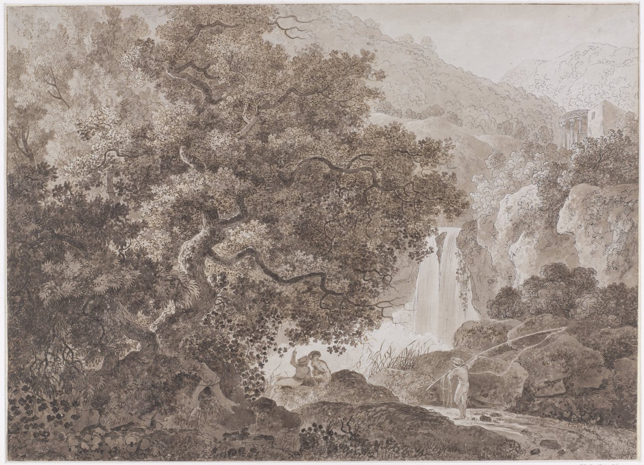 Wooded Mountain Landscape (Tivoli) by Johann Conrad Steiner