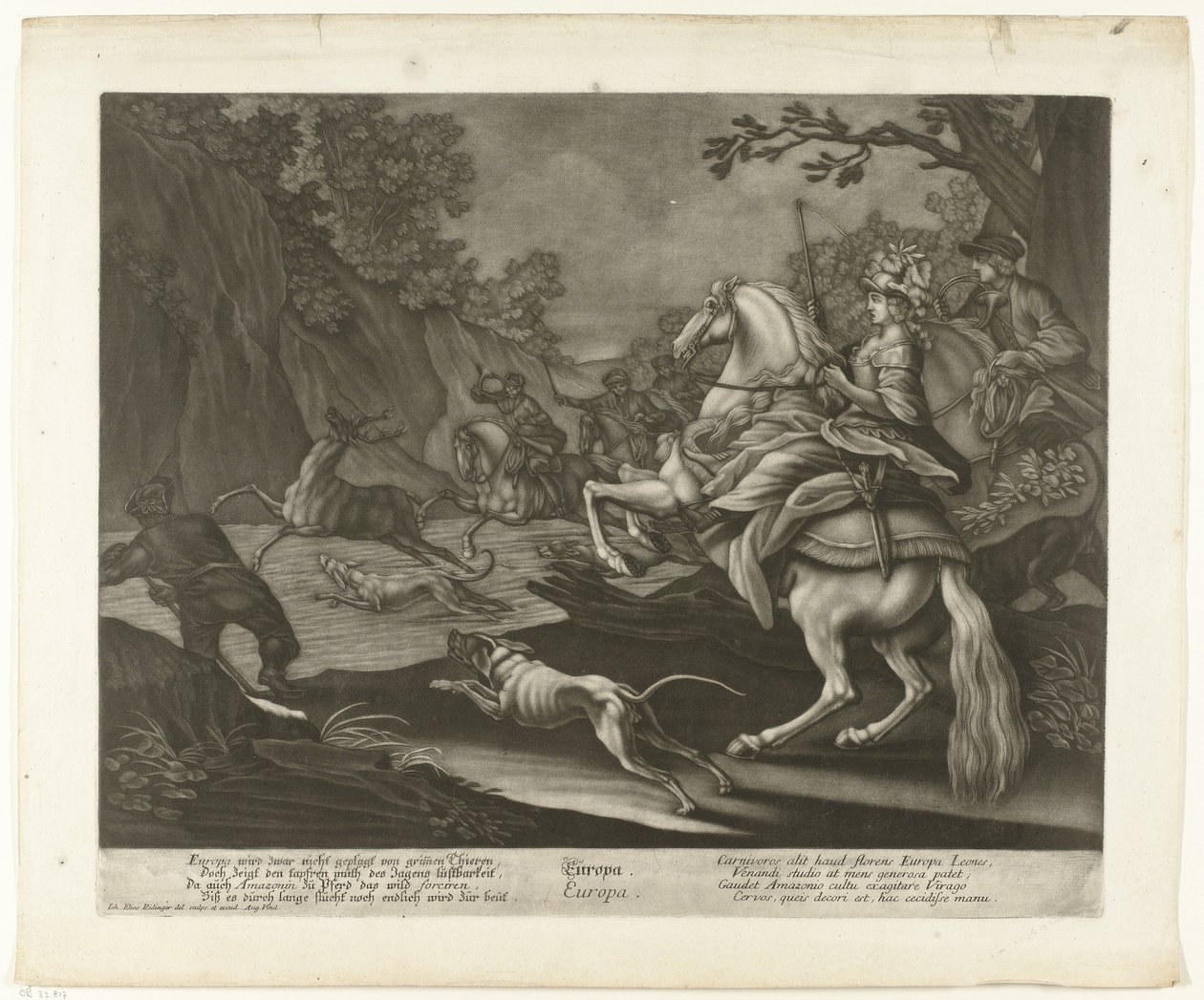 Deer Hunt by Johann Elias Ridinger