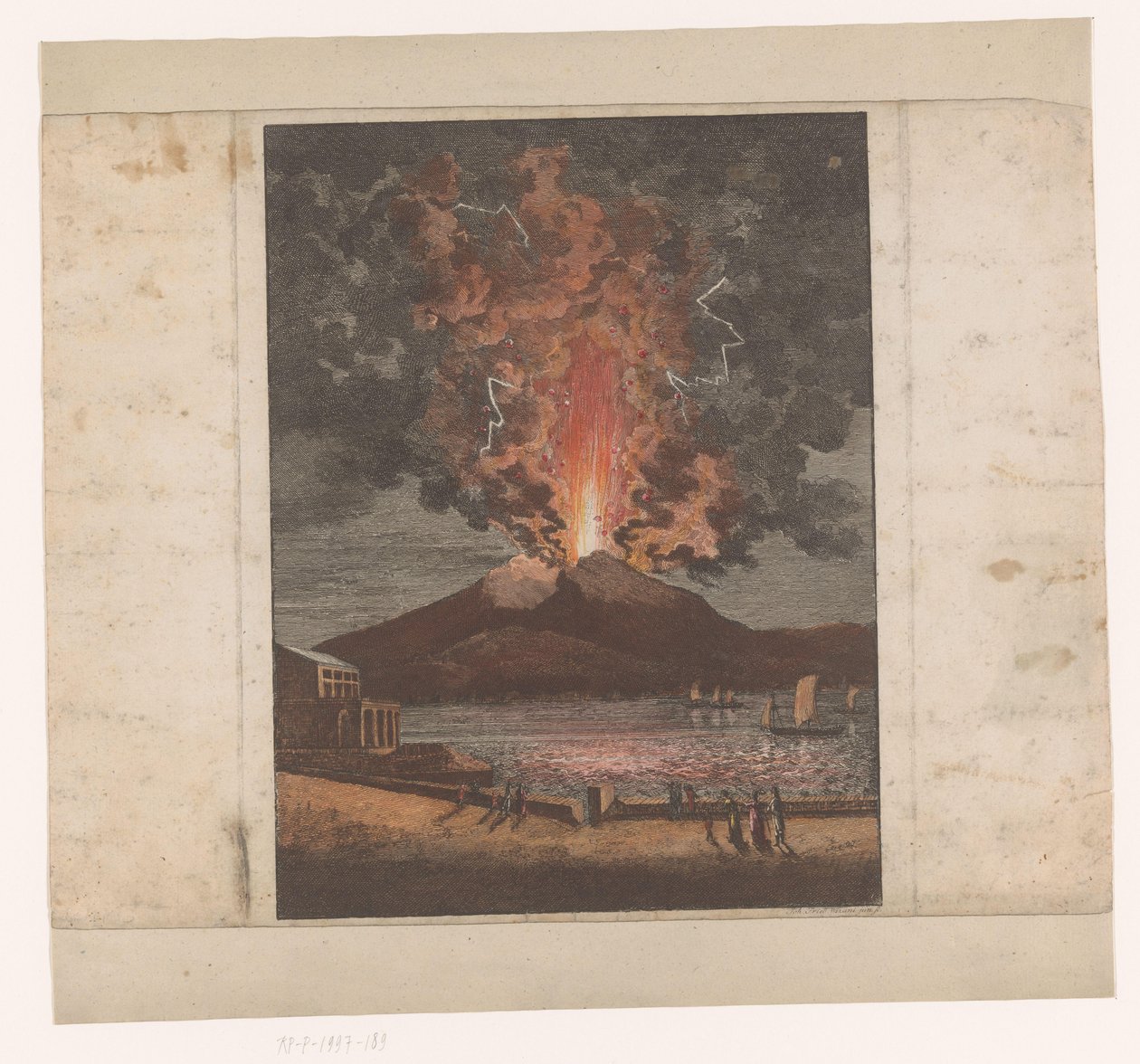 Eruption of a volcano by Johann Friedrich Wizani