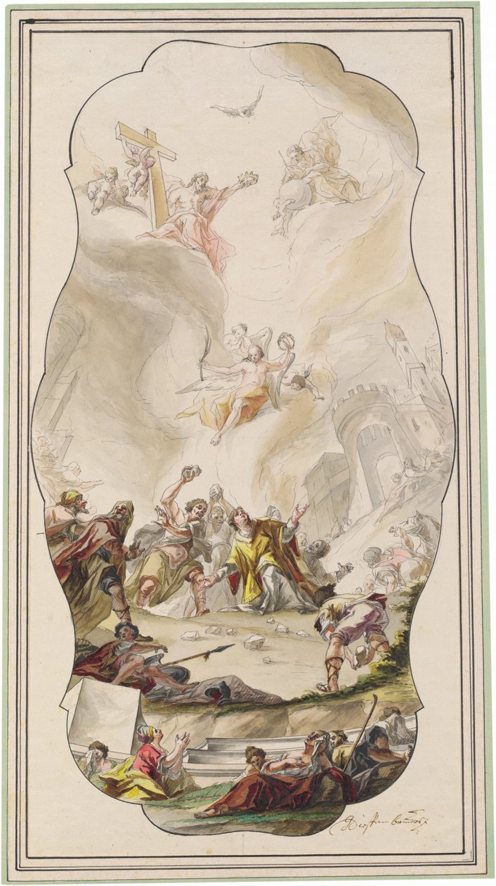 The Stoning of Saint Stephen by Johann Georg Dieffenbrunner