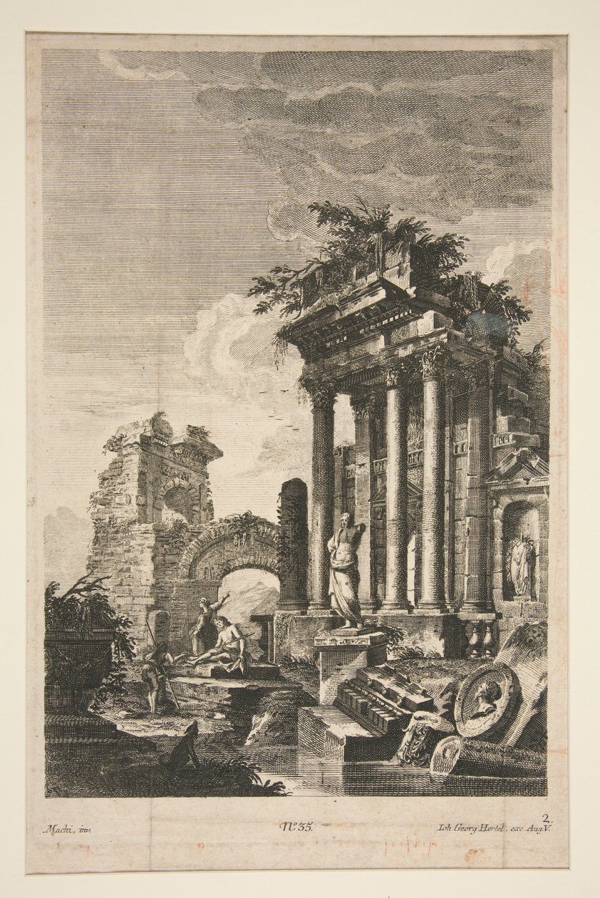 Capriccio with Roman Ruins by Johann Georg Hertel