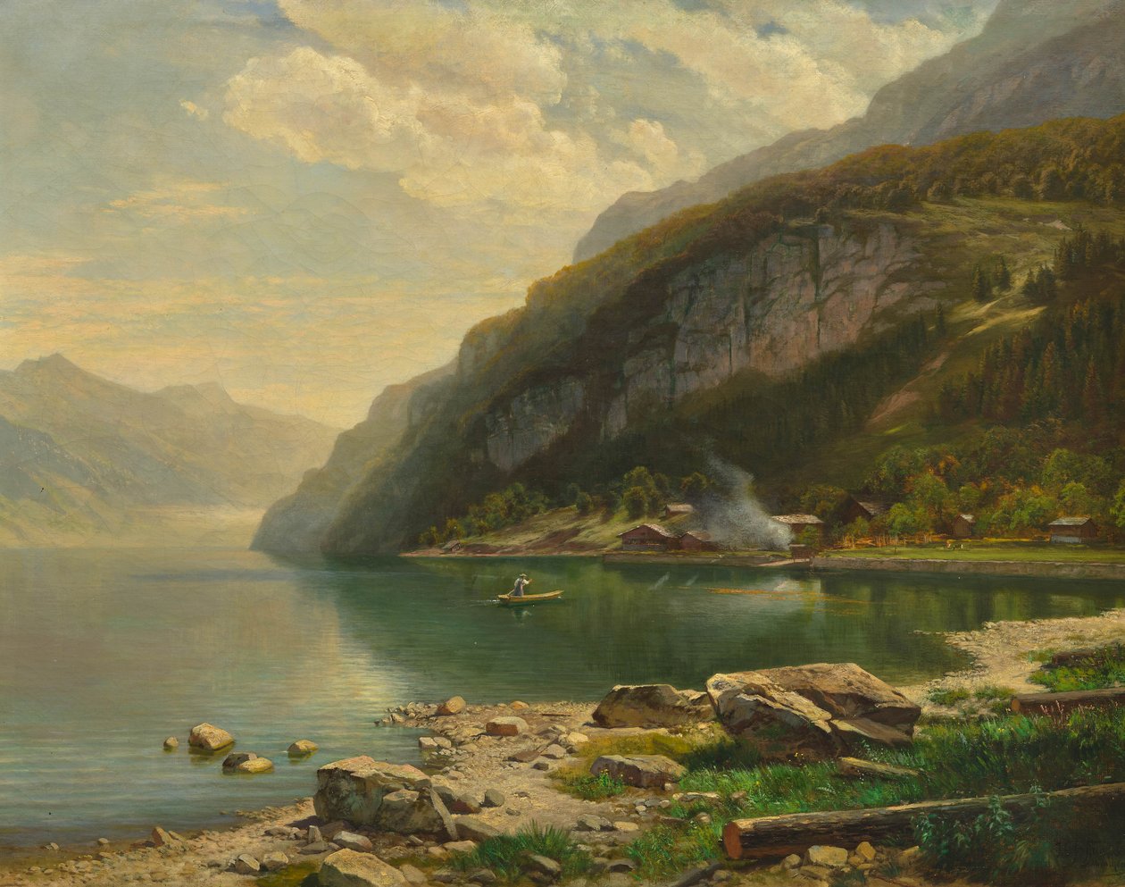 At Lake Brienz by Johann Gottfried Steffan