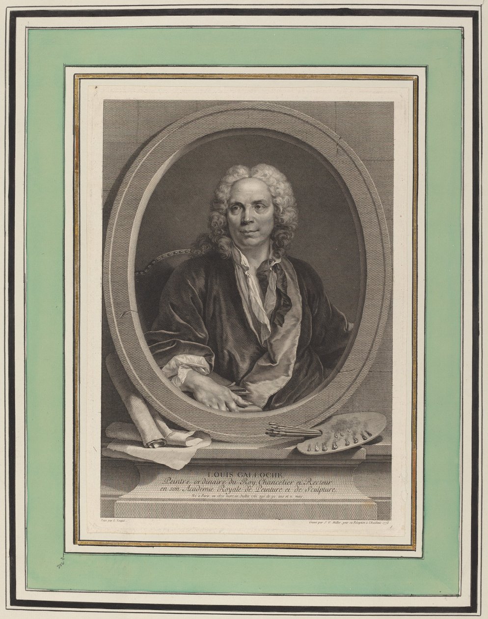 Louis Galloche by Johann Gotthard Müller, after Louis Tocqué