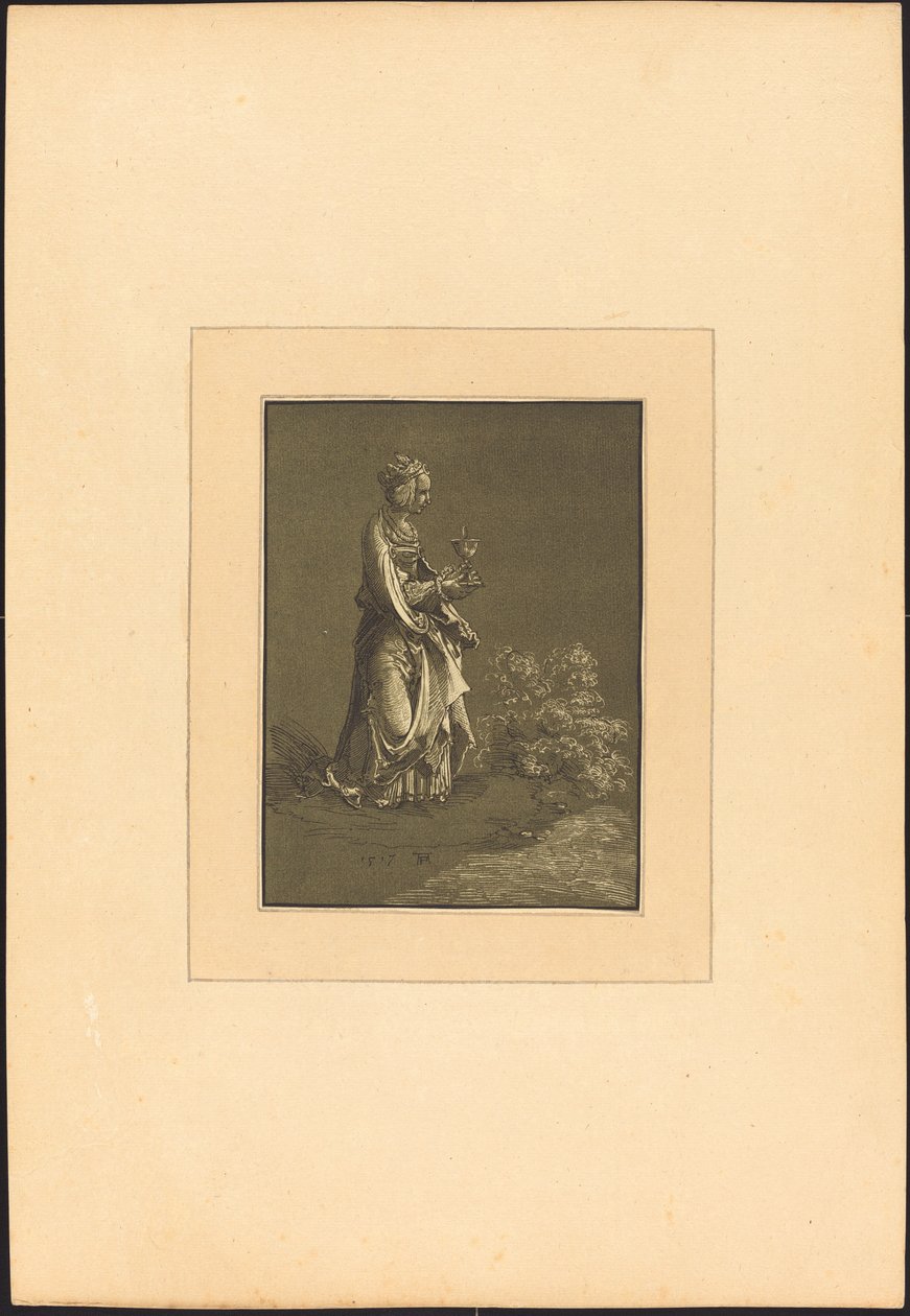 Saint Barbara by Johann Gottlieb Prestel after Albrecht Altdorfer