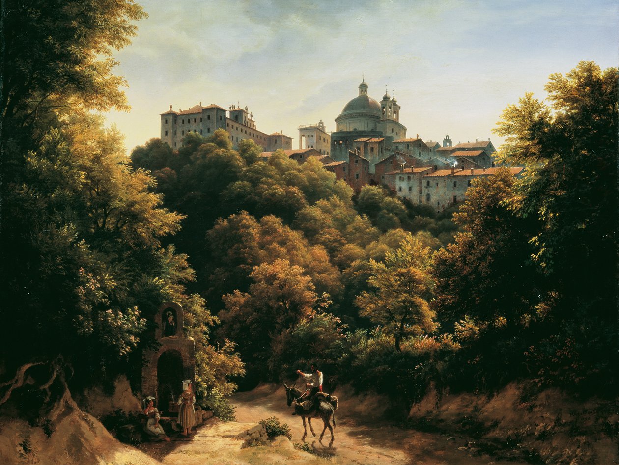 View of Ariccia by Johann Heinrich Schilbach