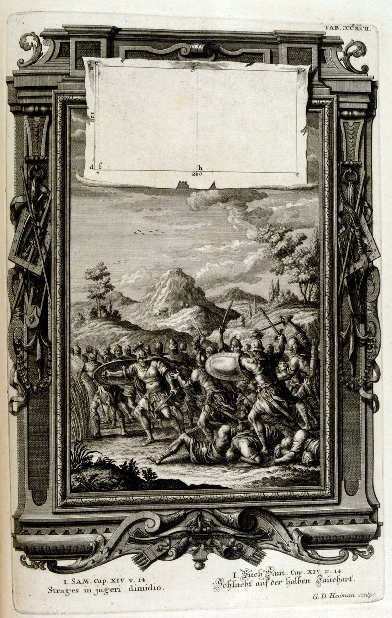 Hebrews in battle (book of Samuel) by Johann Jakob Scheuchzer