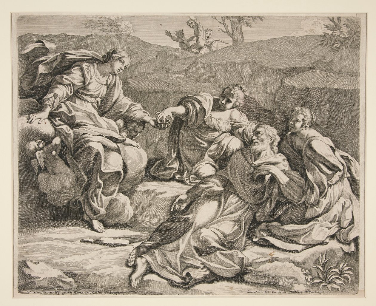 St. William Assisted by Virgins by Johann Jakob von Sandrart