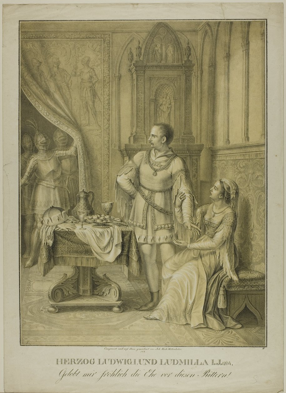 Duke Ludwig I and Ludmilla by Johann Michael Mettenleiter