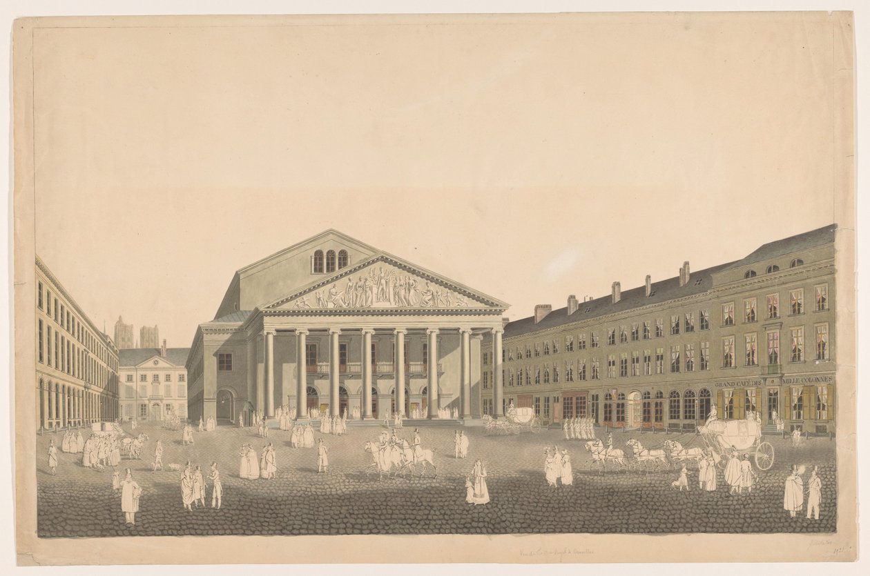 View of the Royal Theatre in Brussels by Johann Nepomuk Gibèle