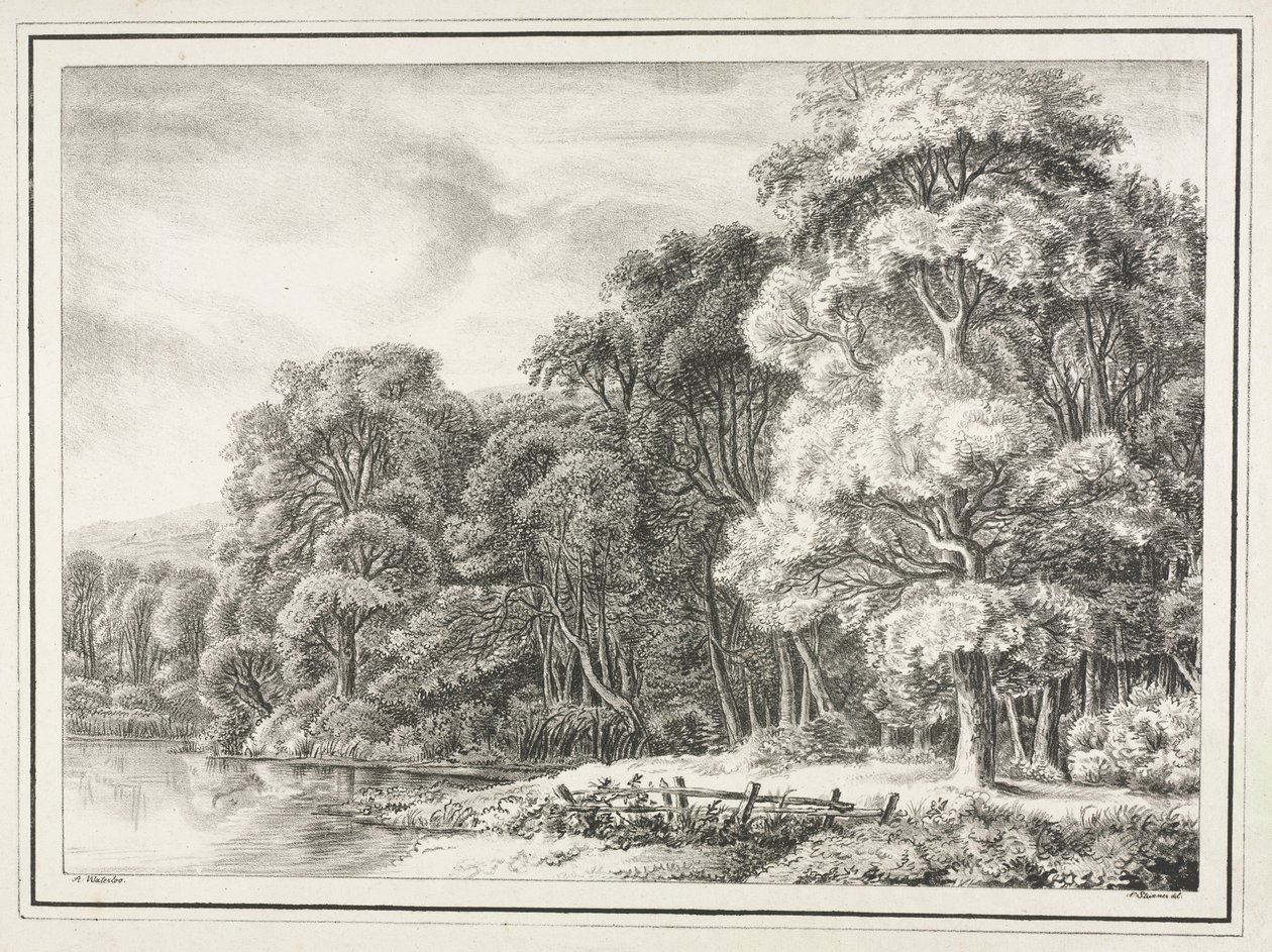 Woodland Scenery with Lake by Johann Nepomuk Strixner