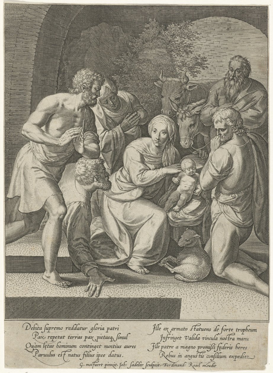 Adoration of the Shepherds in a Niche by Johann Sadeler (I)