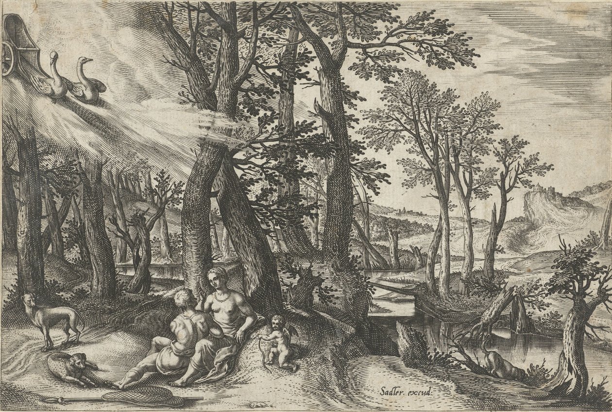 Venus and Adonis by Johann Sadeler (I)