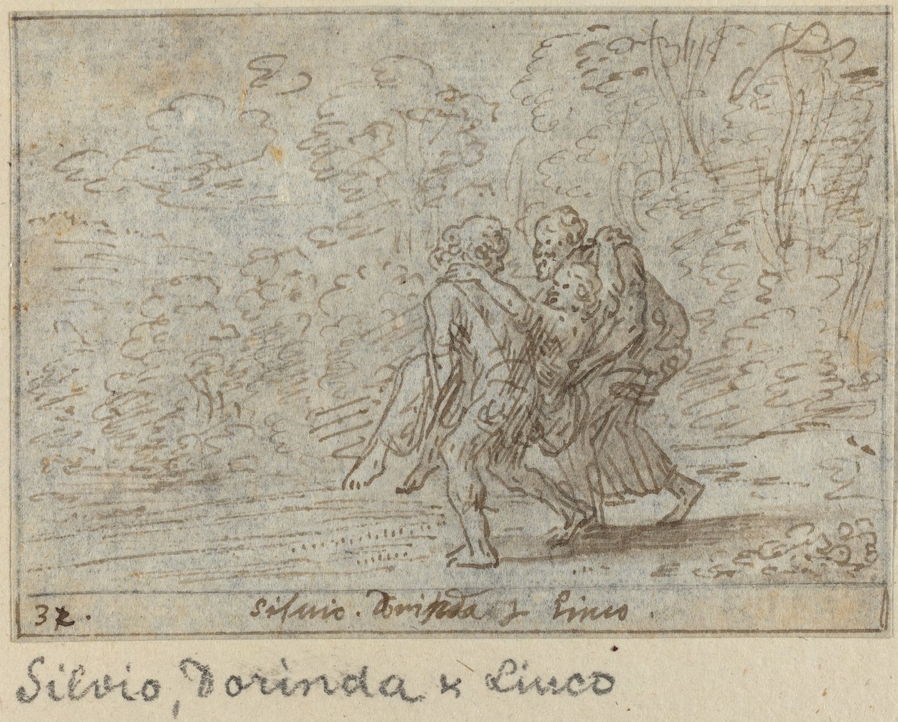 Silvio, Dorinda and Linco by Johann Wilhelm Baur