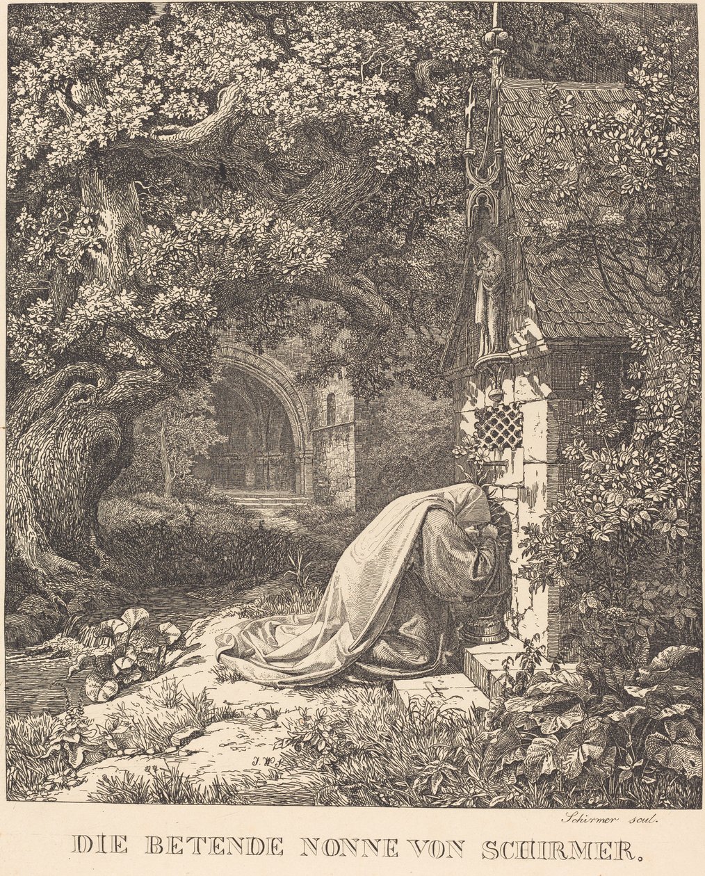 The Praying Nun by Johann Wilhelm Schirmer