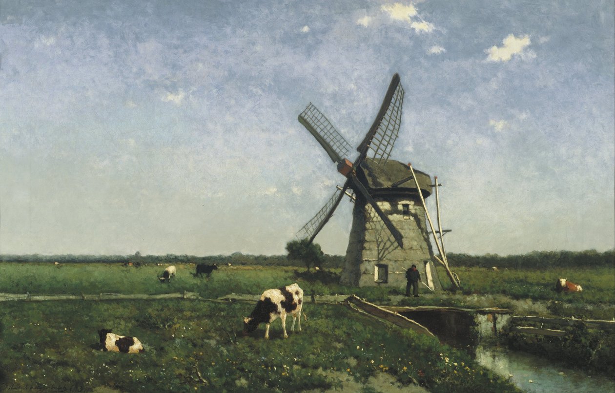 Landscape with Windmill near Schiedam by Johannes Hendrik Weissenbruch