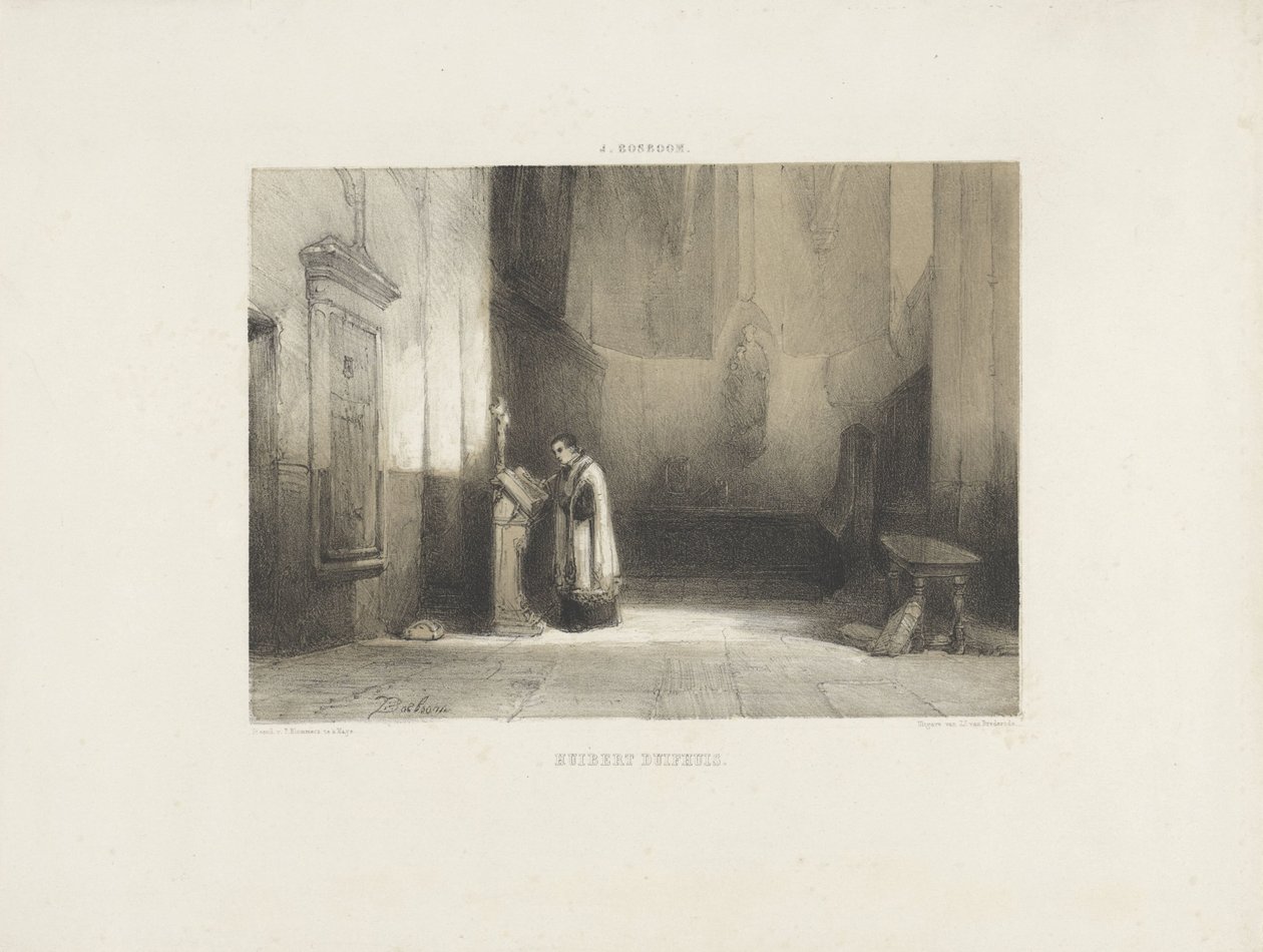 Hubert Duifhuis Reading in a Church by Johannes Bosboom