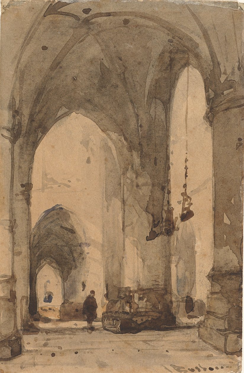 Interior of the Sint-Bavokerk in Haarlem by Johannes Bosboom