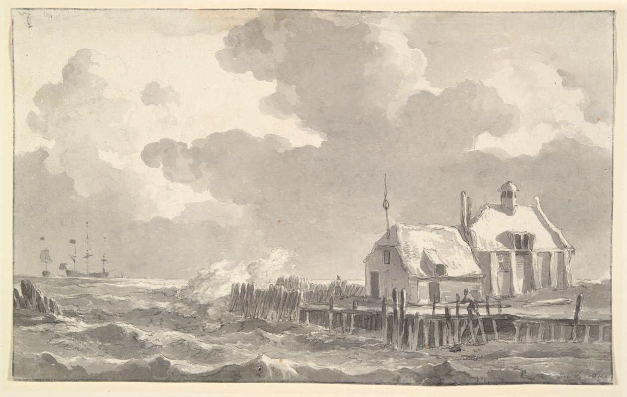 An Estuary in a Storm by Johannes Christiaan Schotel