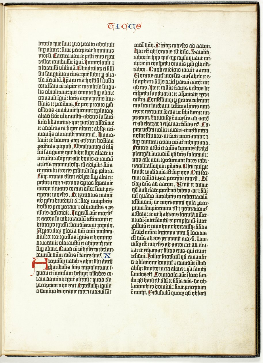 Gutenberg Bible Leaf by Johannes Gutenberg