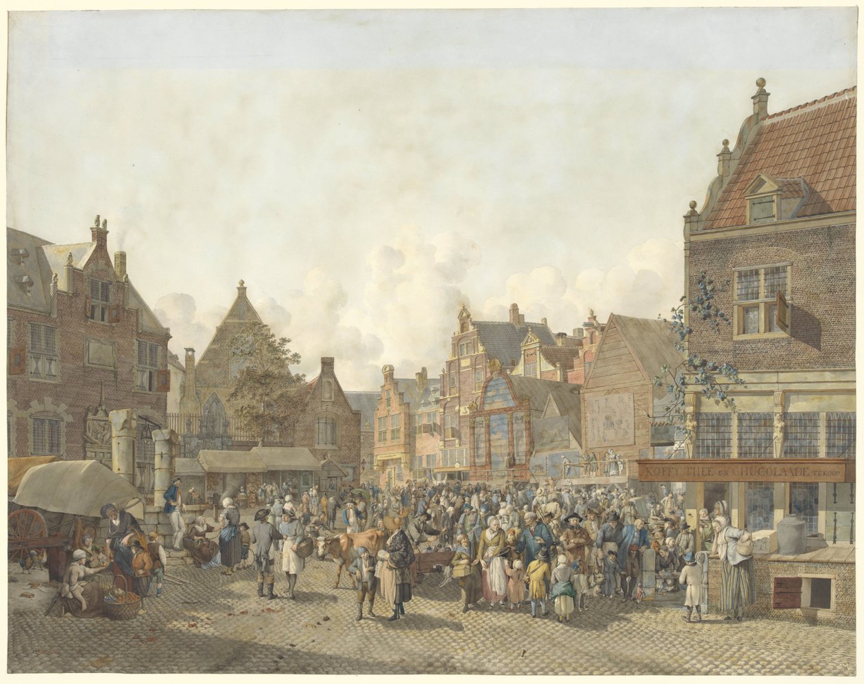 Town Square with Fair by Johannes Huibert Prins
