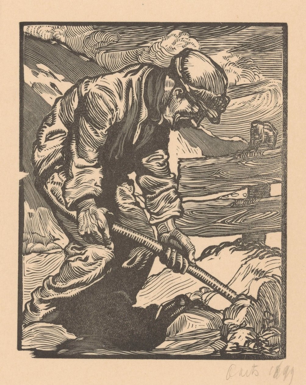 Dike Worker by Johannes Josephus Aarts (signed by artist)