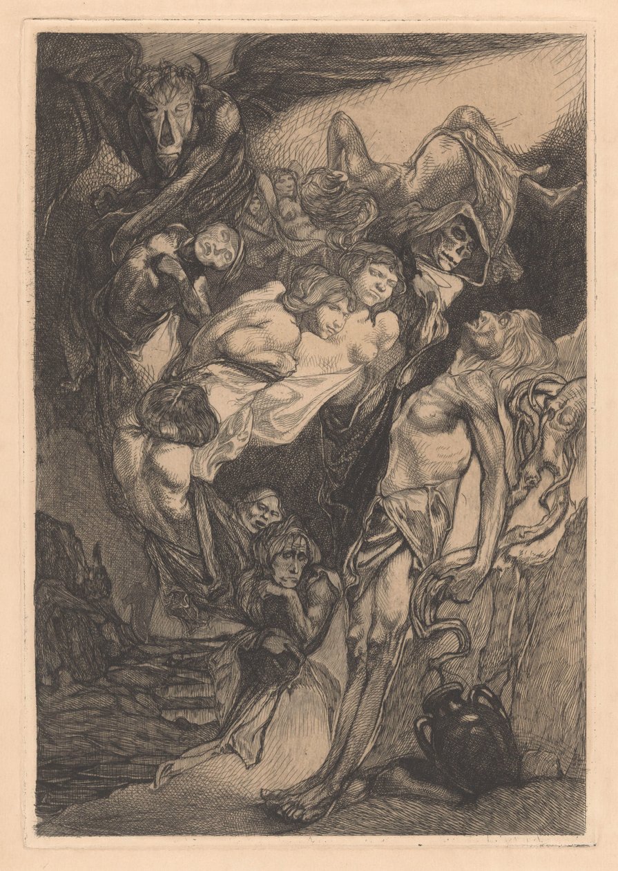 Half-Naked Man with Monsters and Fantasy Creatures by Johannes Josephus Aarts