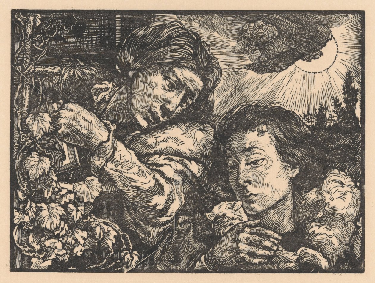 Two Women by a Vine by Johannes Josephus Aarts