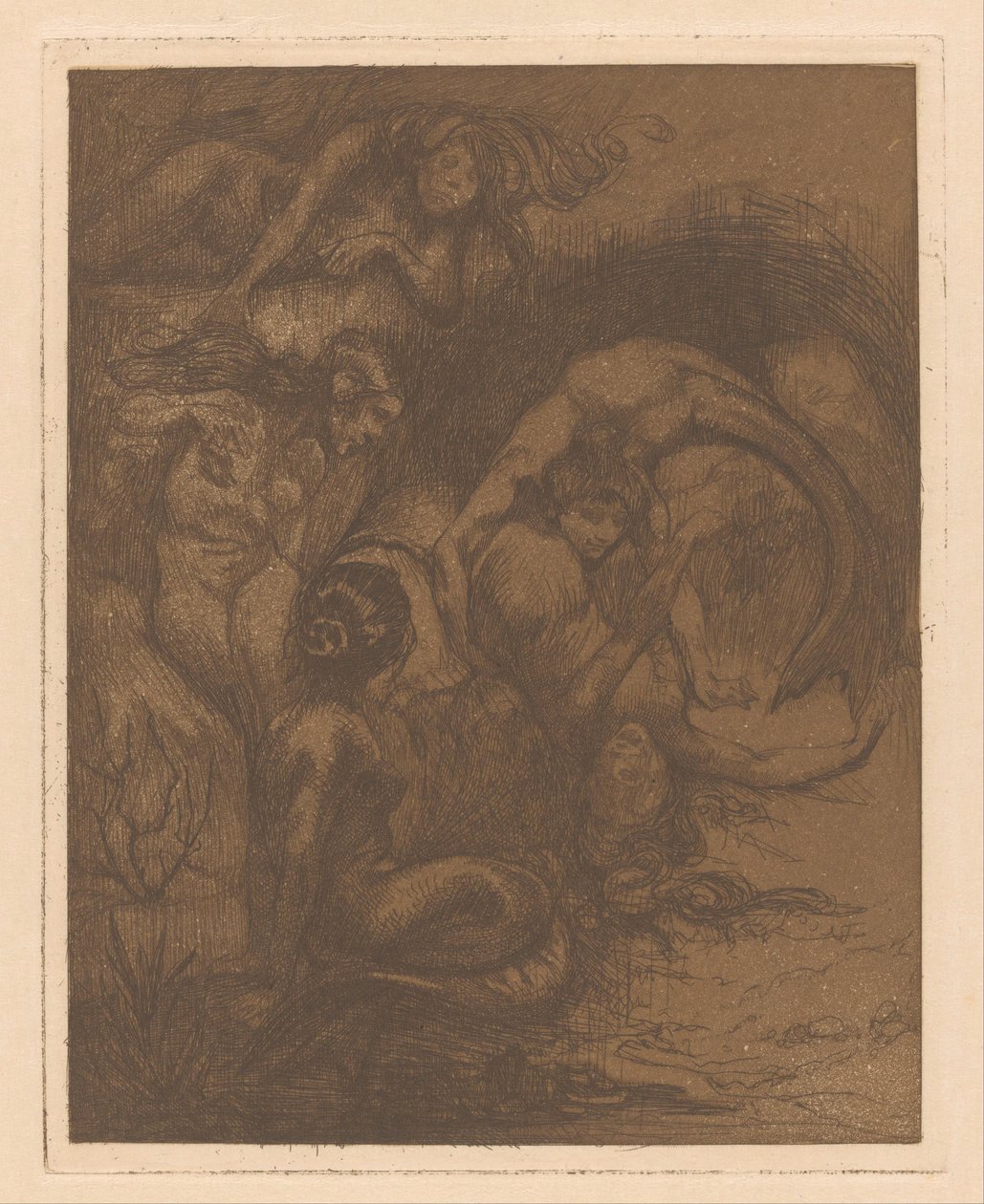 Five mermaids by Johannes Josephus Aarts