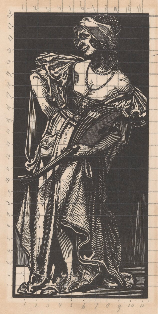 Woman with Lute by Johannes Josephus Aarts