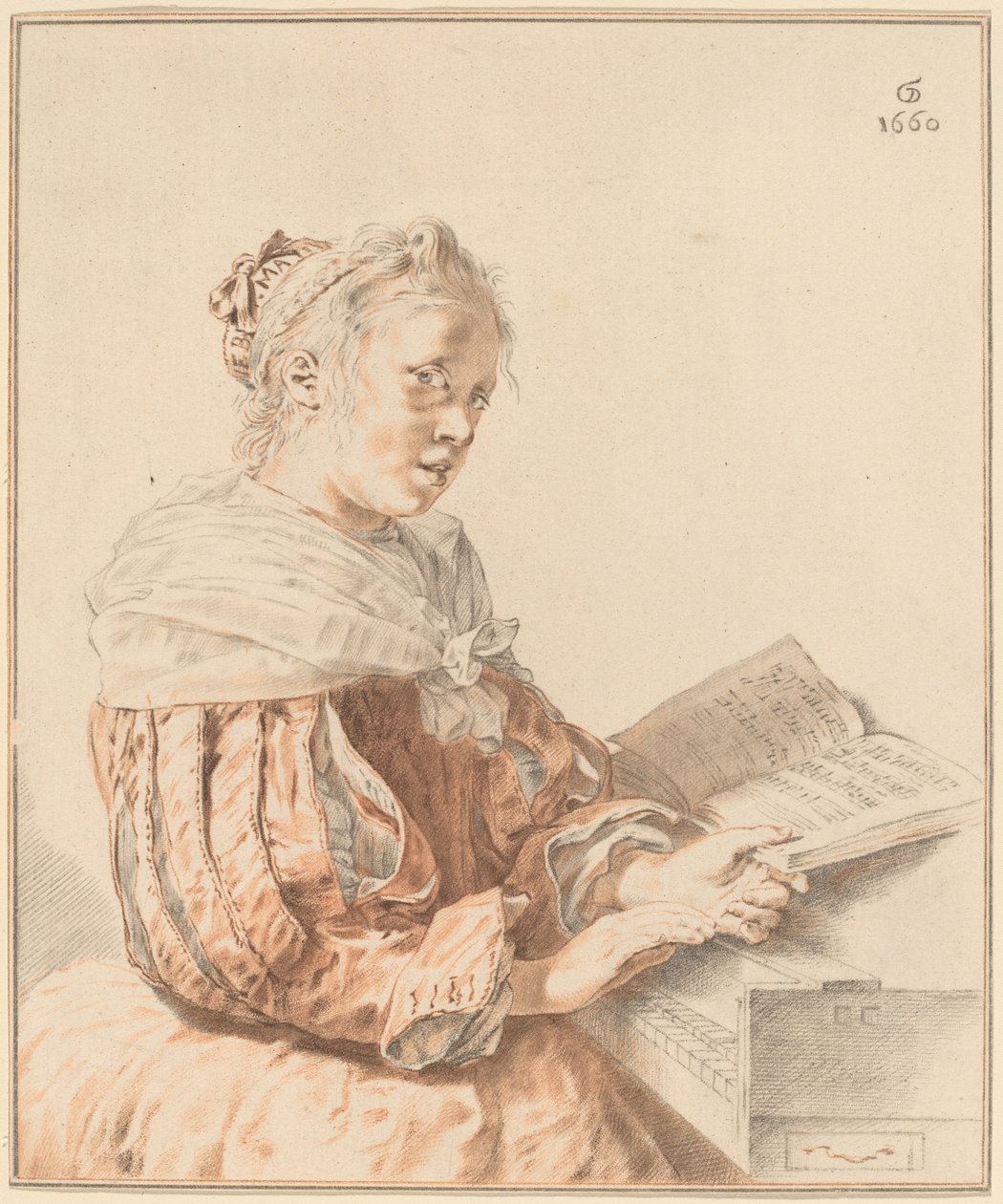 Young Girl at the Keyboard by Johannes Kornlein