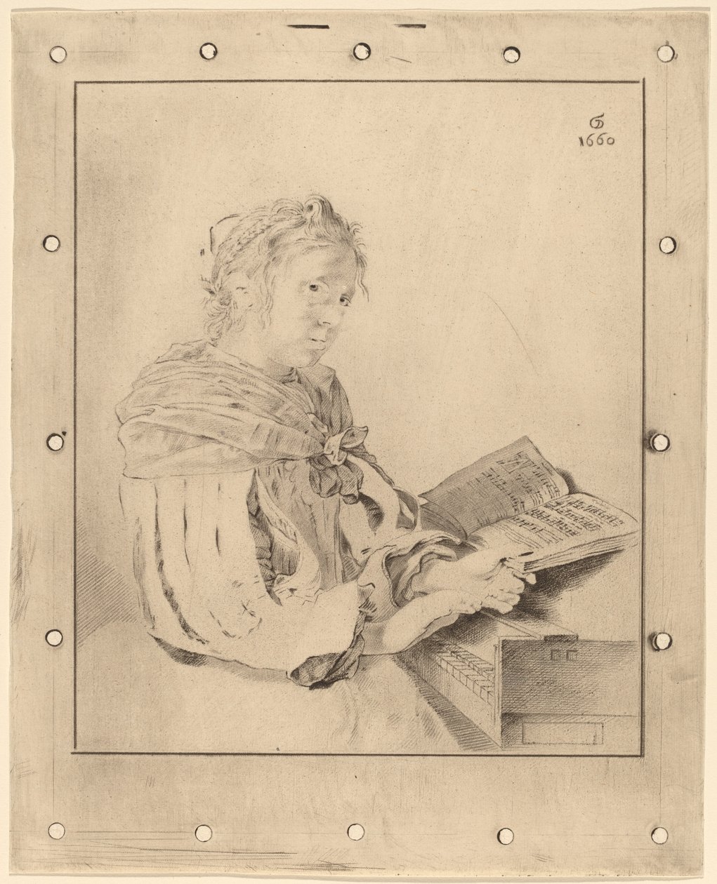 Young Girl at the Keyboard by Johannes Kornlein