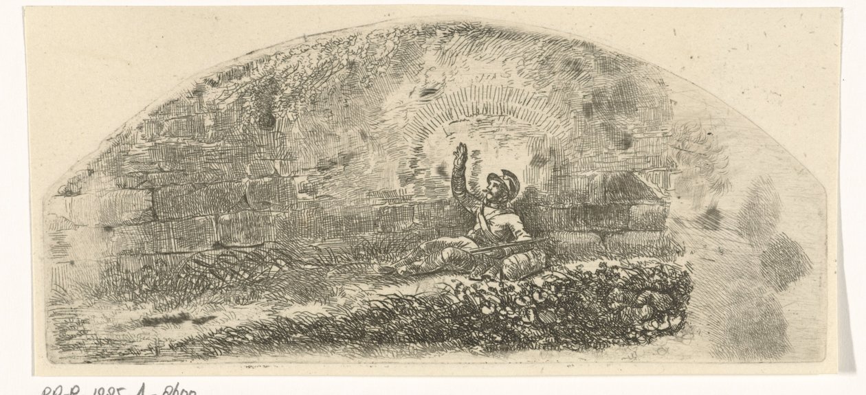 Soldier Sitting Against a Wall by Johannes Mock