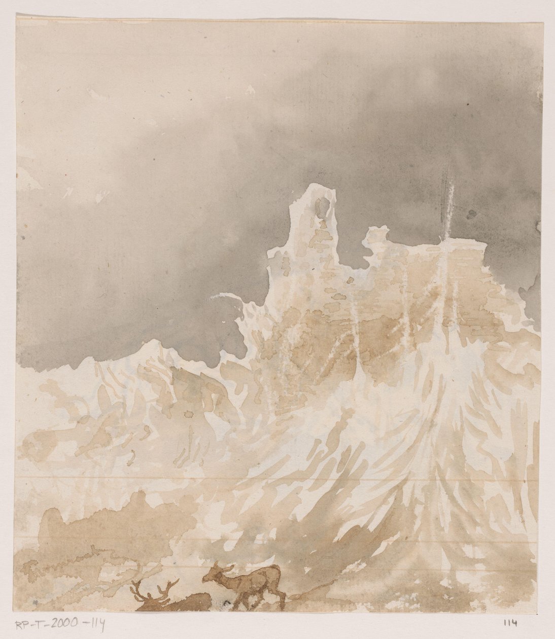 Ruins in the Ardennes by Johannes Tavenraat (signed by artist)