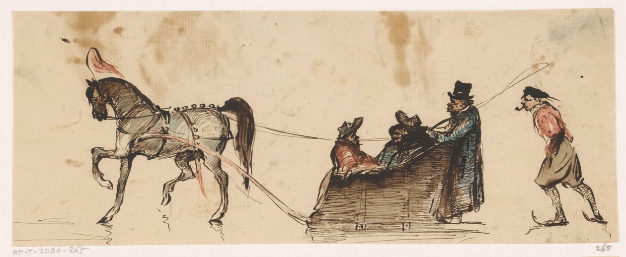 Sleigh on the Ice by Johannes Tavenraat