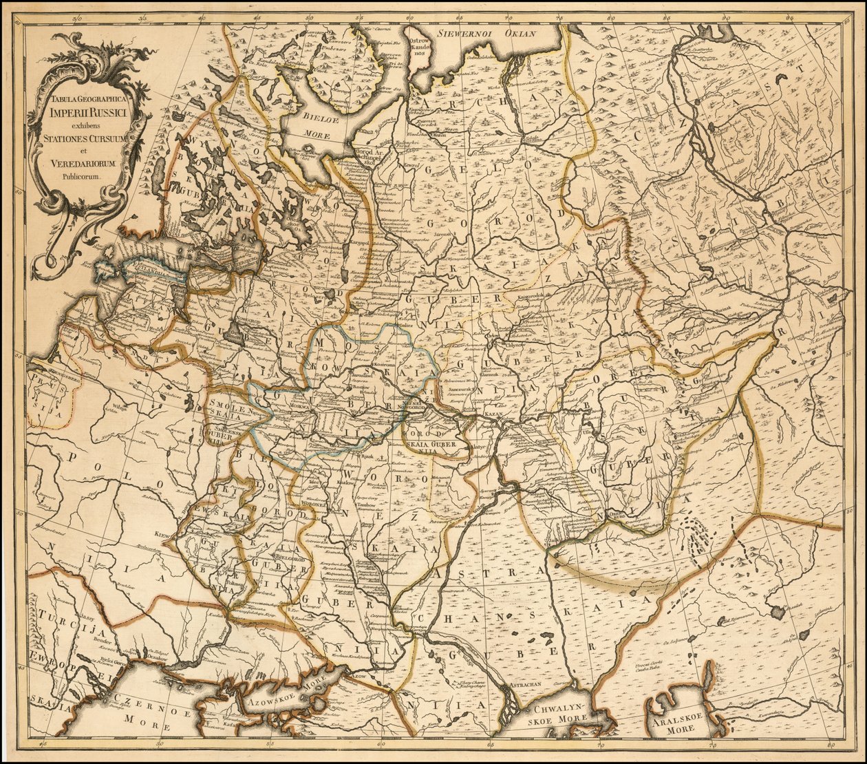1760 Map of Russia by Johannes Treskot