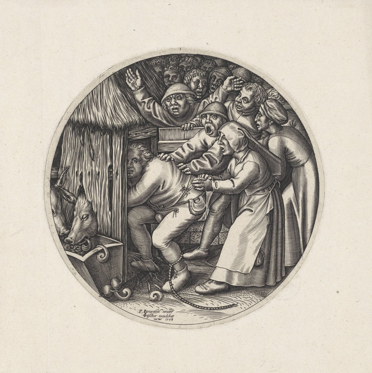 The Pig Must Stay in Its Pen by Johannes Wierix