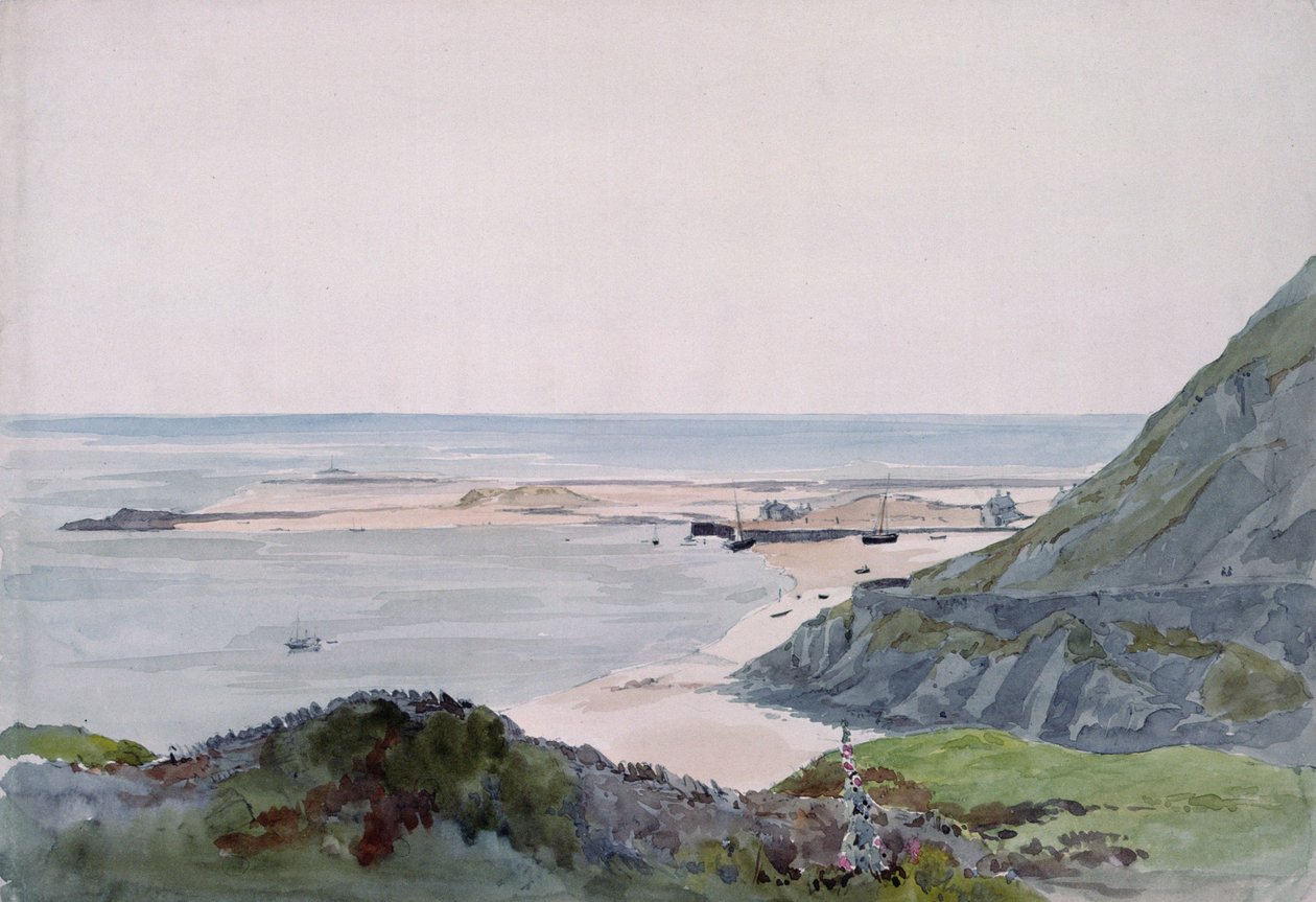 A Coast Scene with a Harbour by John Absolon