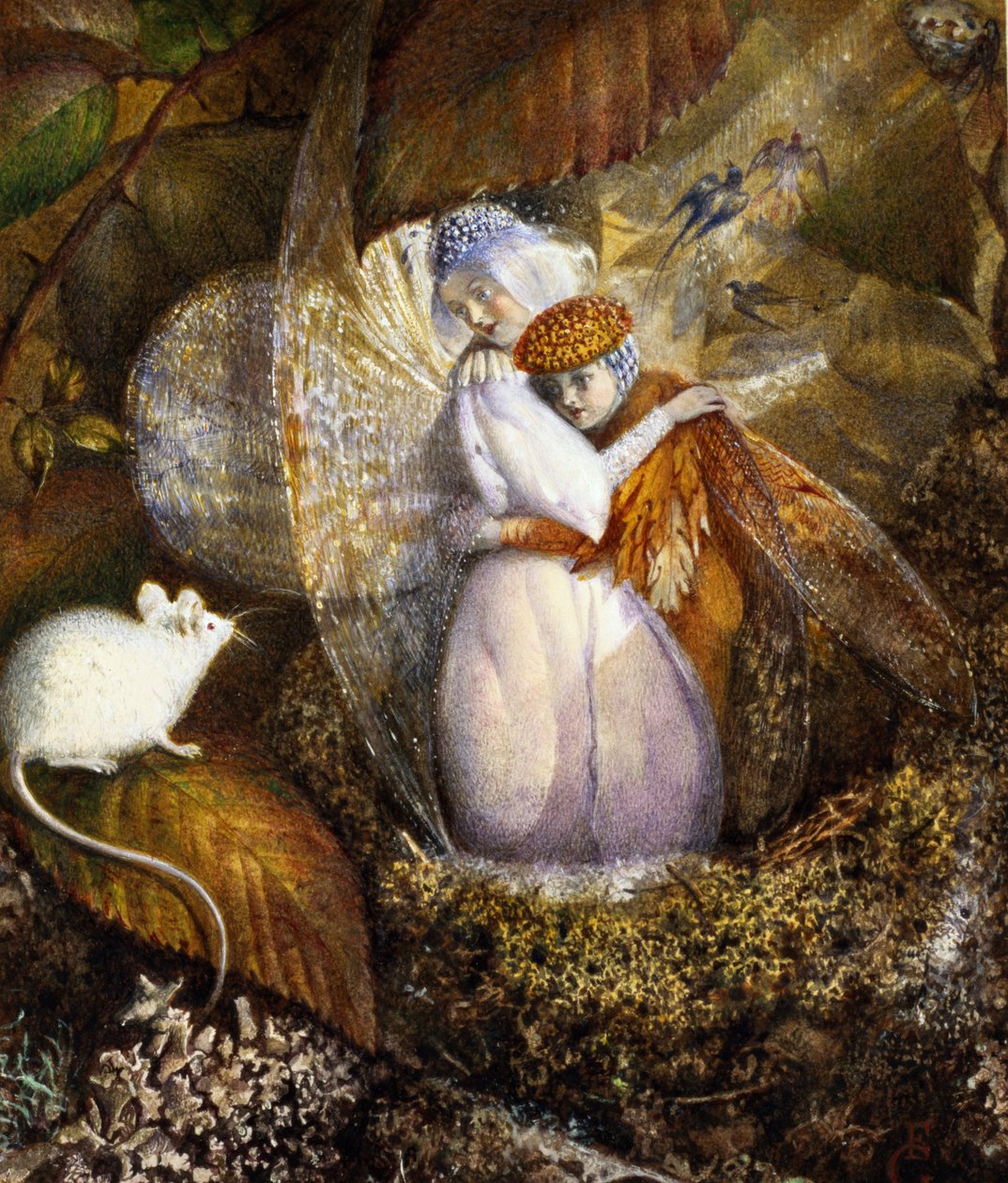 Fairy Lovers in a Bird