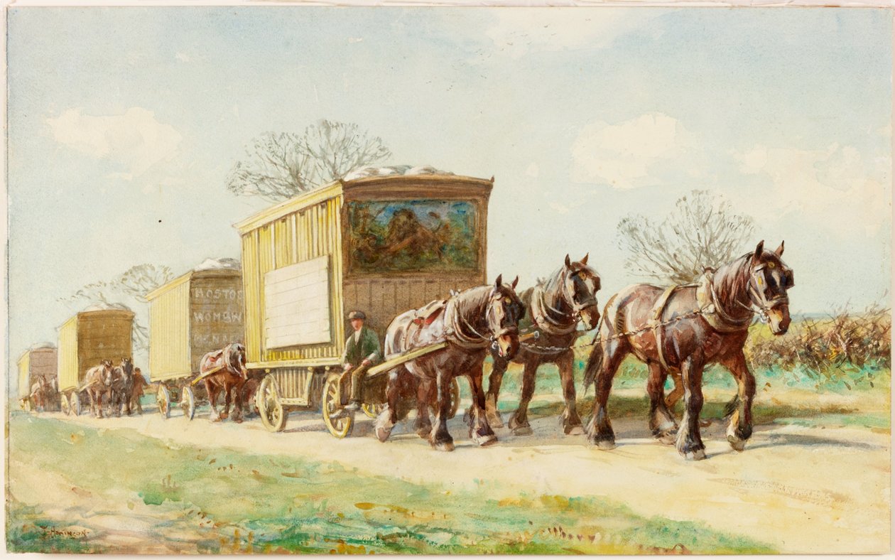 Travelling Menagerie on the Road by John Atkinson