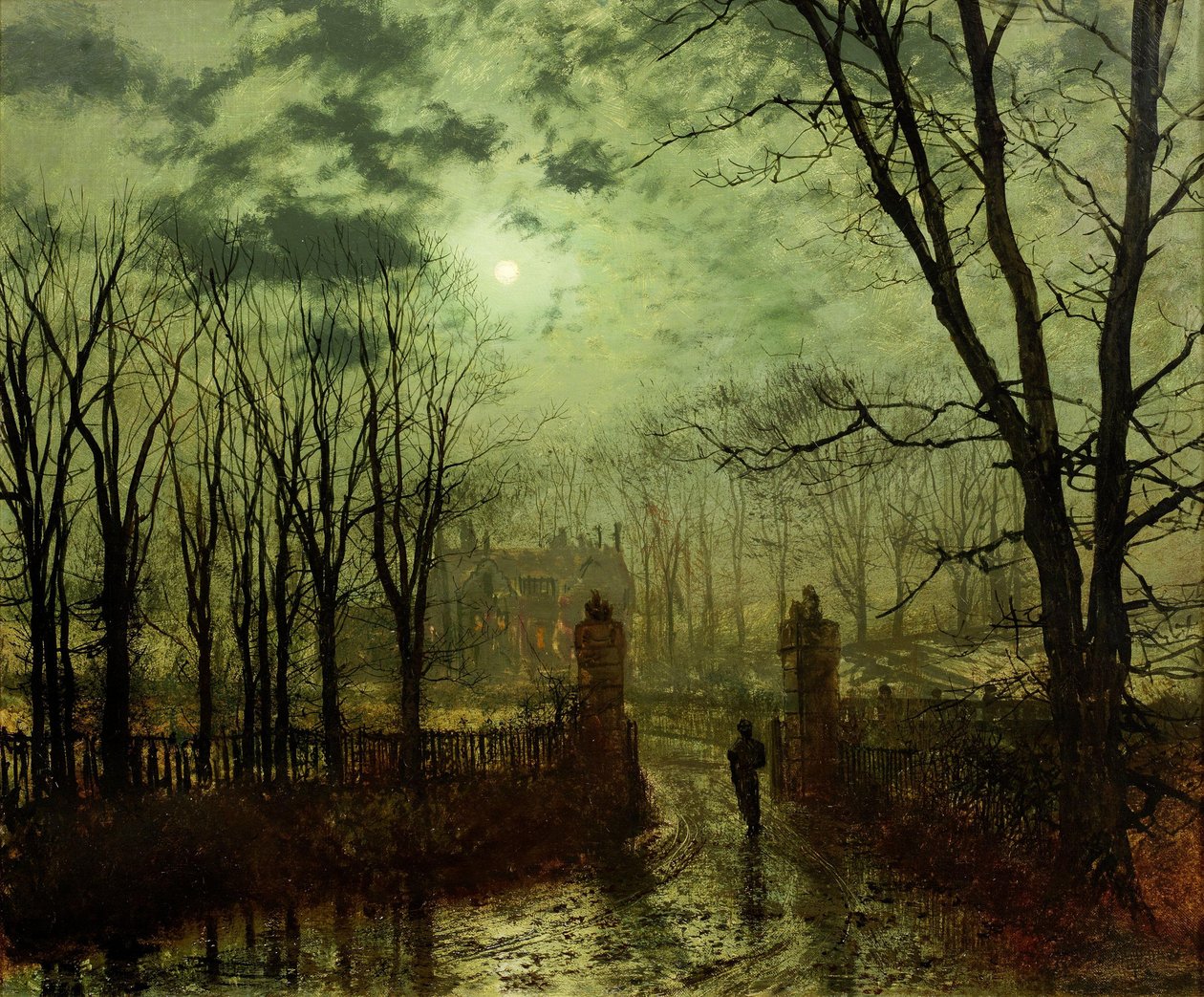 At The Park Gate by John Atkinson Grimshaw