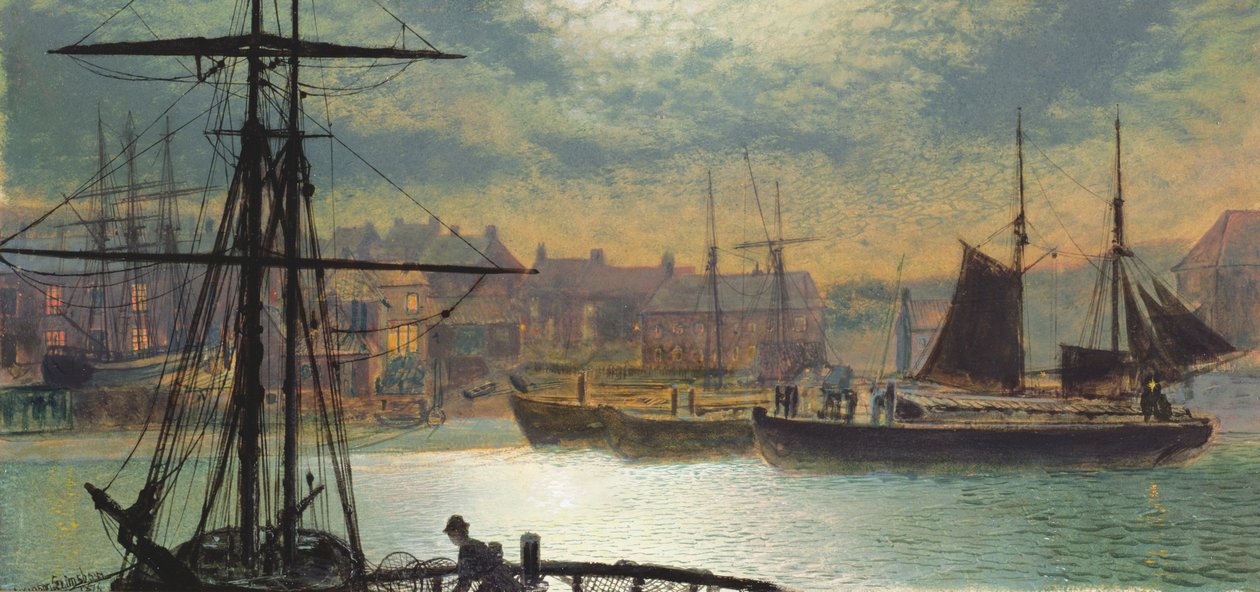 Whitby by Moonlight, 1876 by John Atkinson Grimshaw